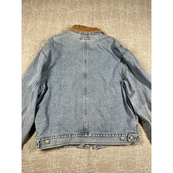 Banana Republic Vintage 90s Y2K Denim Cordury Collar Button Down Jean Jacket M - Picture 7 of 9